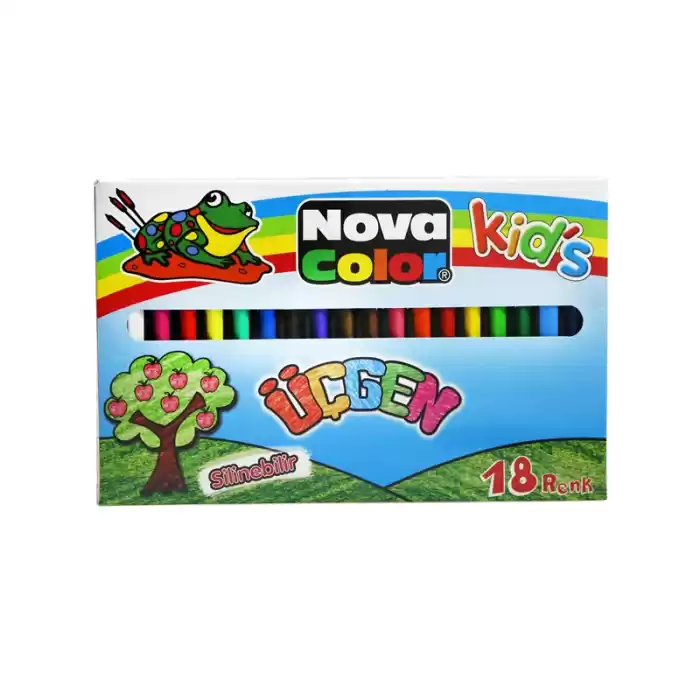 Nova Color 18 Renk Üçgen Mum Boya Nc-2120