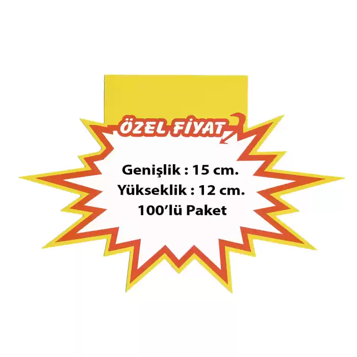 Market Raf Önü Yıldızlı Etiket Özel Fiyat Baskılı 15x12cm.100lü Pk.