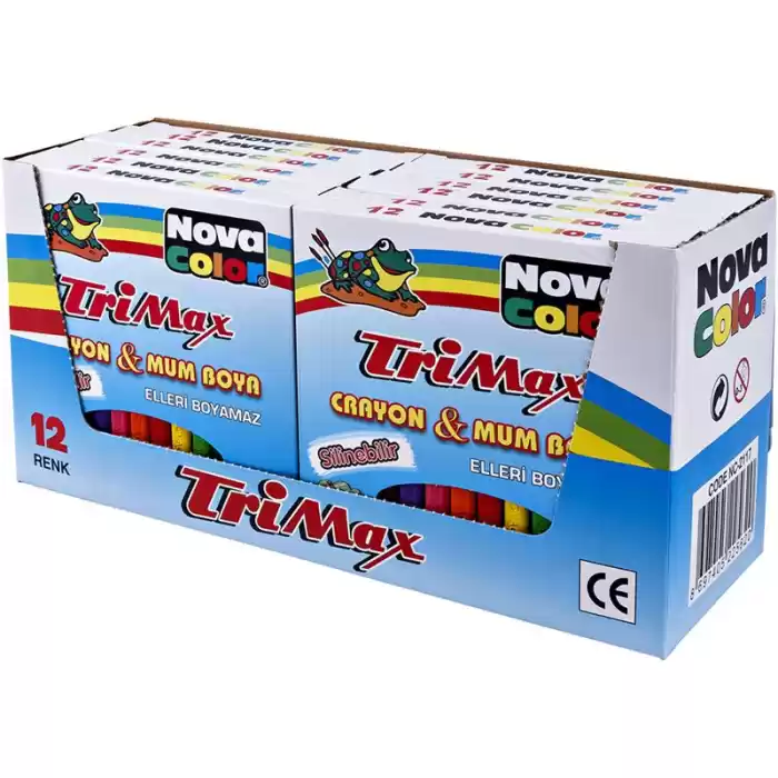 Nova Color Trimax 12 Renk Üçgen Mum Boya Nc-2117