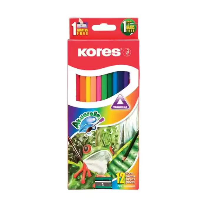 Kores 12 Renk Aquarel Kuru Boya+kalemtraş