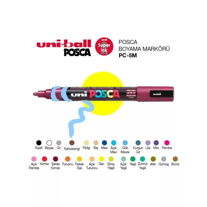 Uni-ball Pc-5m-posca Su Bazlı Marker Pembe 1.8