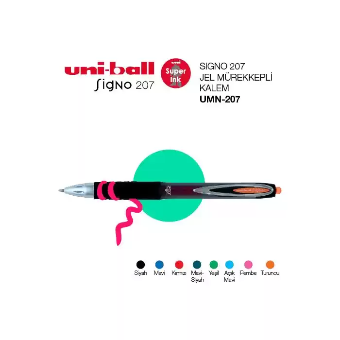 Uni-ball Umn-207 (1.0) Siyah Jel Kalem