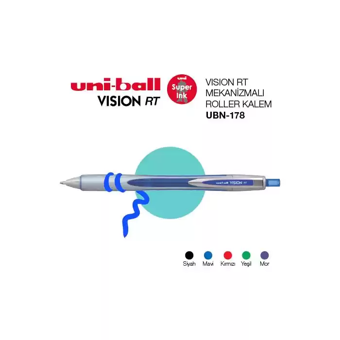 Uni-ball Ubn-178 Siyah Basmalı Vısıon 0.8 Kalem