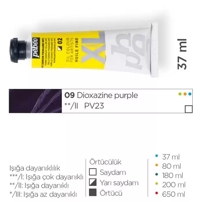 Pebeo 937/09 Dioxazine Purple Yağlı Boya Huıle Fıne Xl 37 Ml.