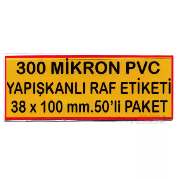 Pvc Arkası Yapışkanlı Raf Önü Fiyat Etiketliği 38x100mm.50li Pk.