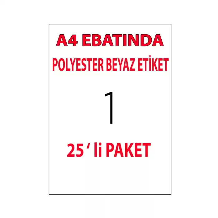 Tanex Tw-2000 A4 Polyester Beyaz Laser Etiket 210x297mm. 25 Ad./Pk