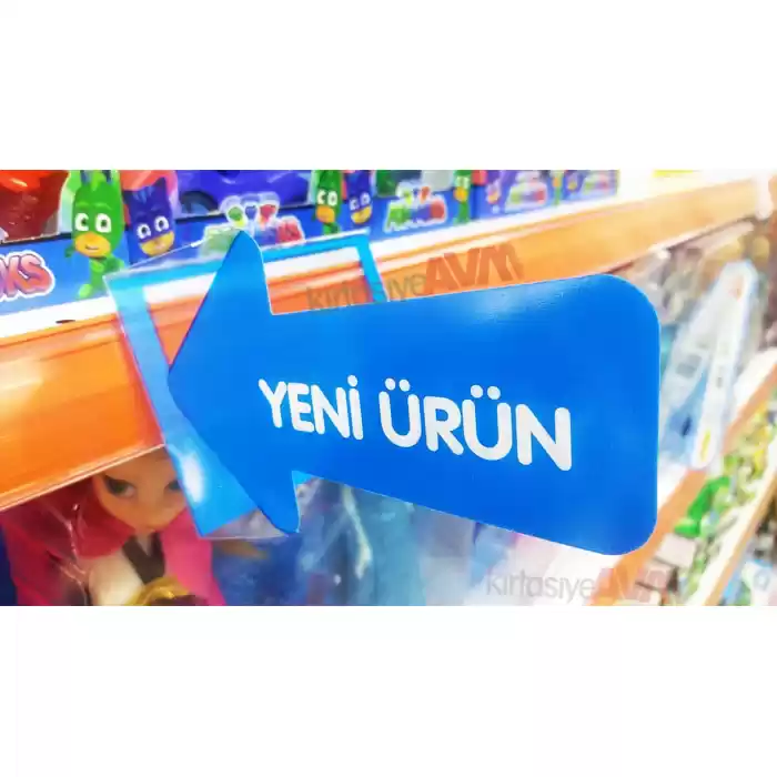 Market Raf Önü Yeni Ürün İkaz Kulakçık Etiketi PVC 10lu Paket