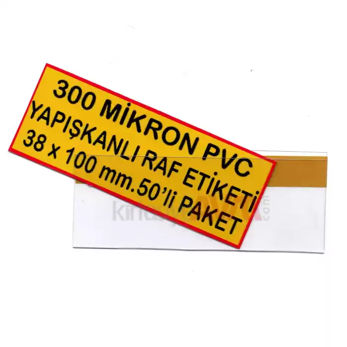 Pvc Arkası Yapışkanlı Raf Önü Fiyat Etiketliği 38x100mm.50li Pk.