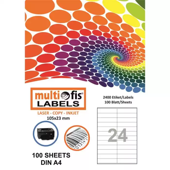 Multiofis 105x23 Mm Laser Etiket 5224