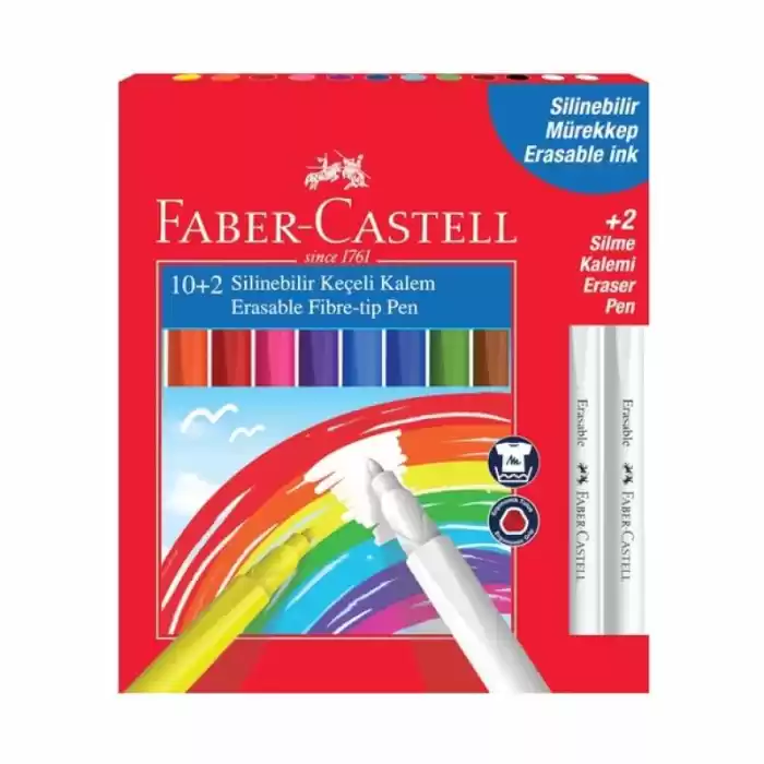 Faber 10 Renk+2 Silme Kalemli Silinebilir Keçeli Kalem 5062000004