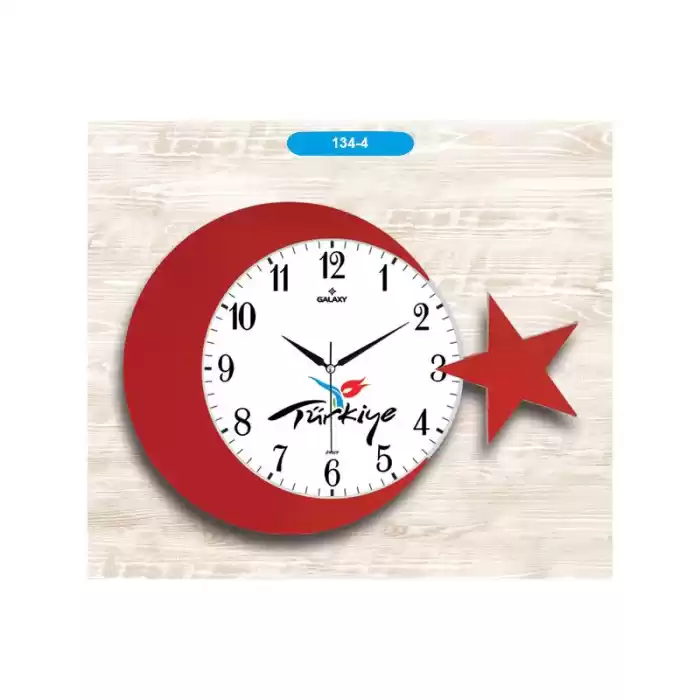Galaxy 134-4 Ayyıldız Türkiye Logo Duvar Saati