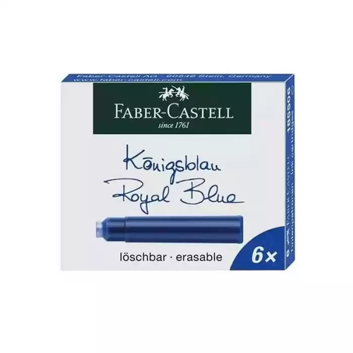 Faber Castell Royal Mavi 6 Lı Dolma Kalem Kartuşu 501855060