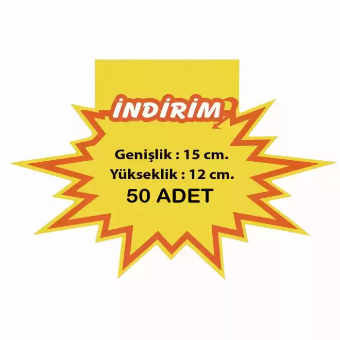 Raf Önü Rafa Geçmeli İndirim Baskılı Yıldızlı Fiyat Etiketi 15x12 cm.50 Ad.