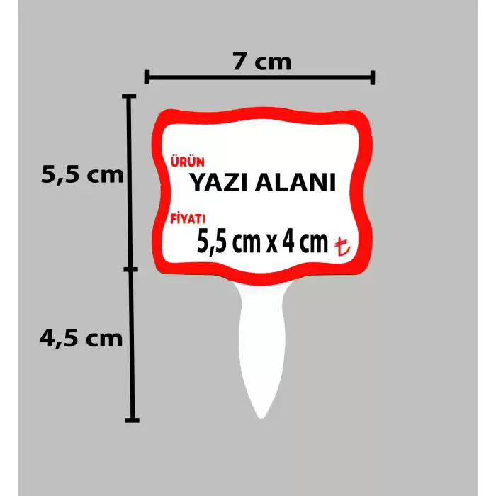 Silinebilir Tatlıcı Baharat Kuruyemişci Mini Fiyat Etiketi 20 li Pk