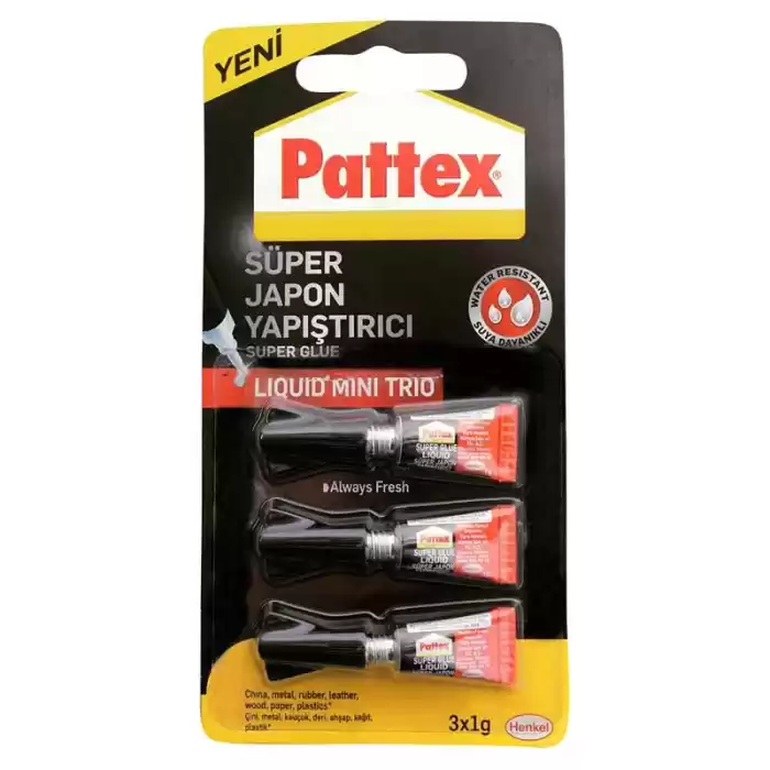 Pattex 1 Gr. Süper Mini Trio Japon Yapıştırıcı 3 Lü Blister 1943764