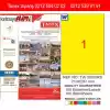 TANEX TW-4574 15x7 mm SARI LASER ETİKET 100 LÜ PK.
