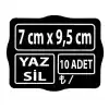 Pvc Yazılıp Silinebilen Siyah Fiyat Etiketi Küçük Kare 7x9,5cm 10 Adet