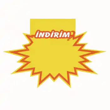Market Raf Önü İndirim Baskılı Yıldızlı Fiyat Etiketi 15x12 cm.100lü Pk.