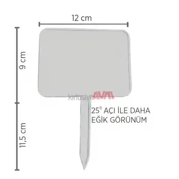 Açılı Saplamalı Plastik Etiket Küçük Boy 10 Ad.Beyaz