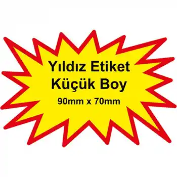 Raf Önü Mini Yıldız Fiyat Etiketi 7x9 cm 100 lü Pk.