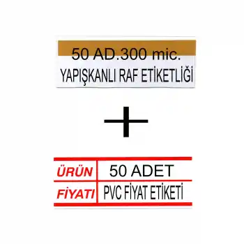 Pvc Arkası Yapışkanlı Raf Önü Fiyat Etiketliği + Silinebilir Raf Etiketi