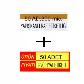 Pvc Arkası Yapışkanlı Raf Önü Fiyat Etiketliği + Silinebilir Fiyat Etiketi 50 li Set