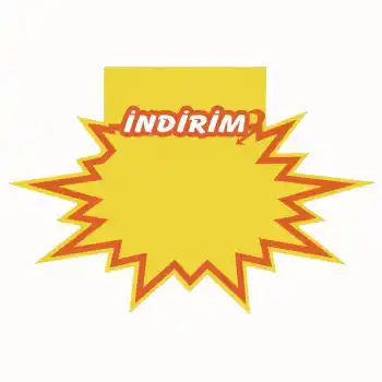 Raf Önü Rafa Geçmeli İndirim Baskılı Yıldızlı Fiyat Etiketi 15x12 cm.50 Ad.