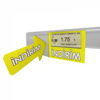 PVC Market Raf İkaz İndirim Kulakçığı 10 lu Pk.Sarı Renk