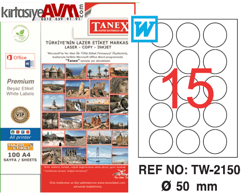 TANEX LASER ETİKET TW-2150 50 mm