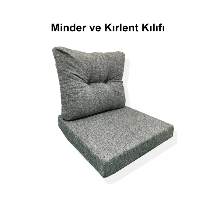 1 Adet Bahçe Balkon Mobilyası Minderi Kılıfı gri(1 ADET MİNDER, 1 ADET KIRLENT Yanlızca Kılıf Gönderilecektir)