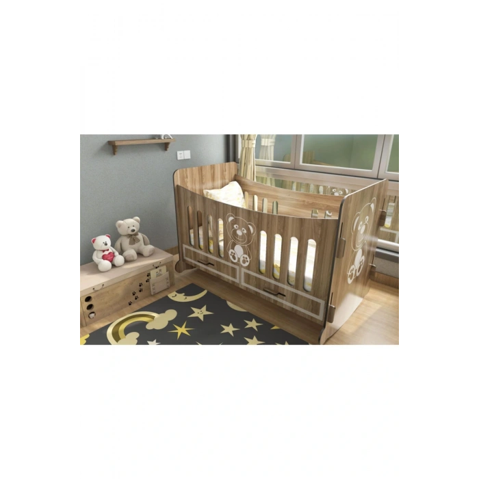 Puzzle Beşik,demonte Ahşap Beşik, 100x50 Cm Yükseklik 82 Cm