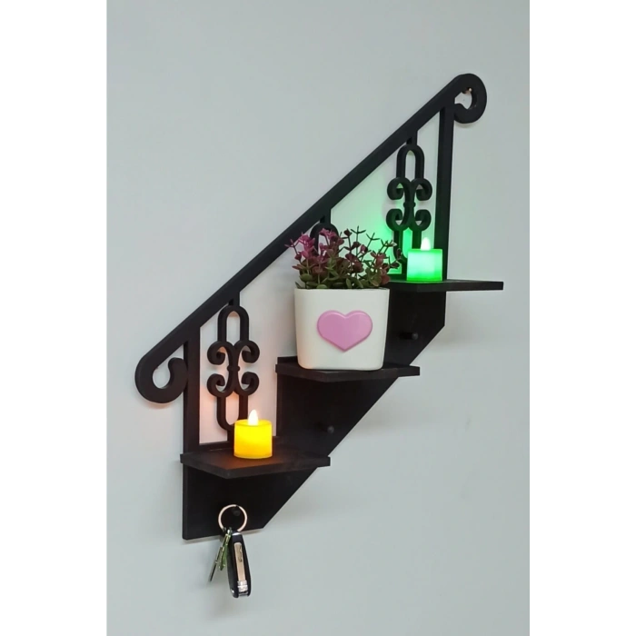 Dekoratif Ahşap Anahtarlık Ve Çok Amaçlı Raf