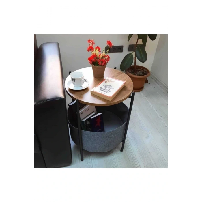 Geniş Çantalı Yan Sehpa,kitaplık,çiçeklik