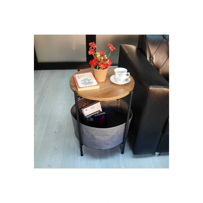 Geniş Çantalı Yan Sehpa,kitaplık,çiçeklik