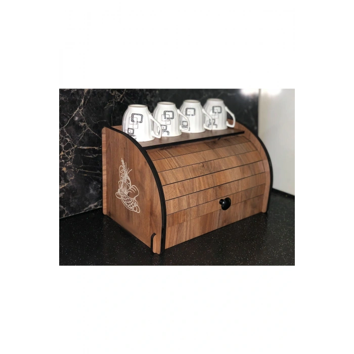 New Bread Box, Ekmeklik, Saklama Gözlü, Baharatlık Rafı, Dekoratif demonte