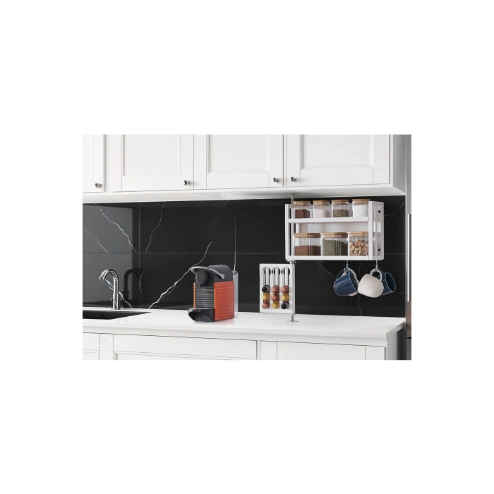 Baharat, Kapsul Nespresso, Bardak ve Mutfak Aksesuarları Düzenleyici Organizer Şık Ayna Kahve köşe