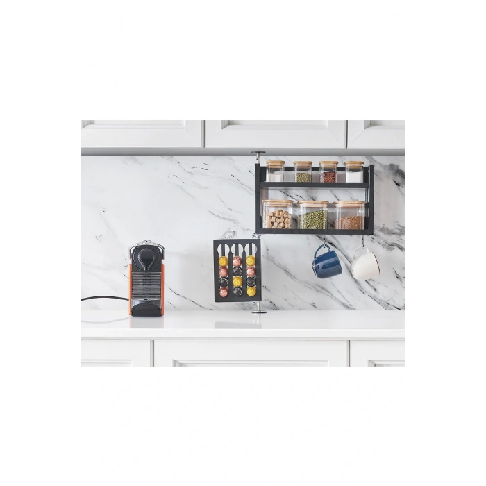 Baharat, Kapsul Nespresso, Bardak ve Mutfak Aksesuarları Düzenleyici Organizer Şık Ayna Kahve köşesi