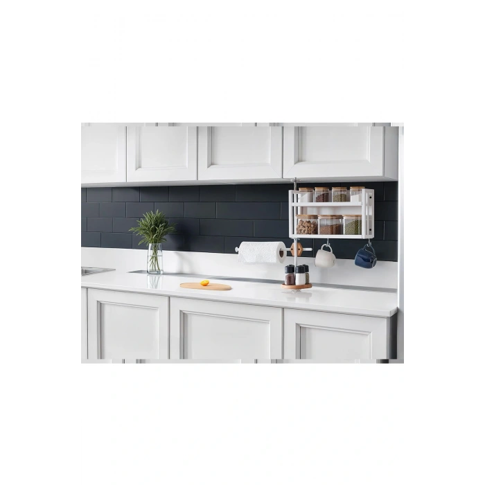 Baharat Havlu Bardak ve Mutfak Aksesuarları Düzenleyici Organizer Şık Ayna ve Döner Mekanizma