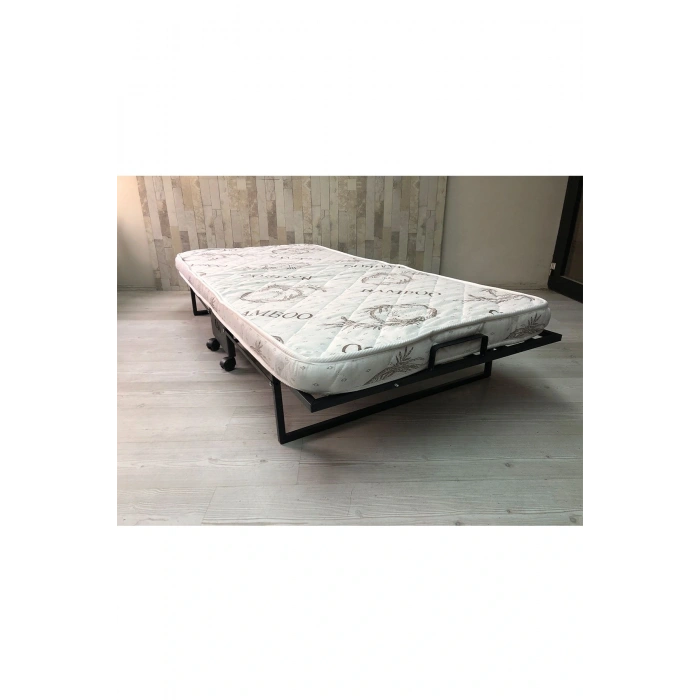 Katlanır Yatak, Karyola 90x190 Cm Katlanabilir Somya Tek Kişilik Katlanır Yatak(YATAK DAHİL)