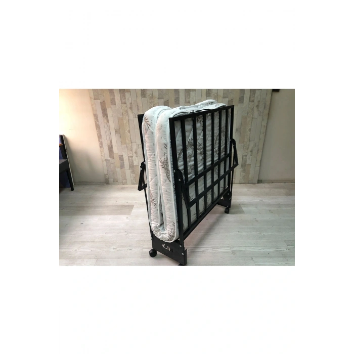 Katlanır Yatak, Karyola 90x190 Cm Katlanabilir Somya Tek Kişilik Katlanır Yatak(YATAK DAHİL)
