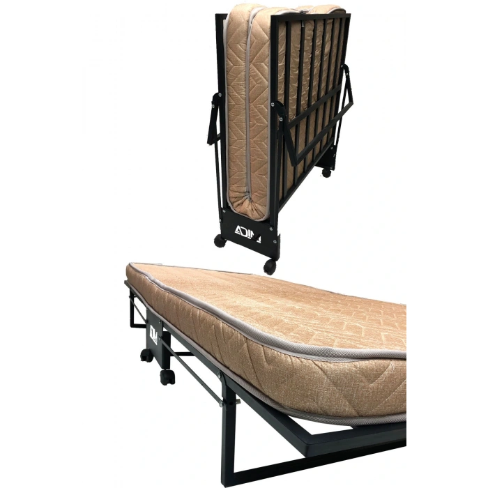 Katlanır Yatak, Karyola 90x190 Cm Katlanabilir Somya Tek Kişilik Katlanır Yatak(YATAK DAHİL)