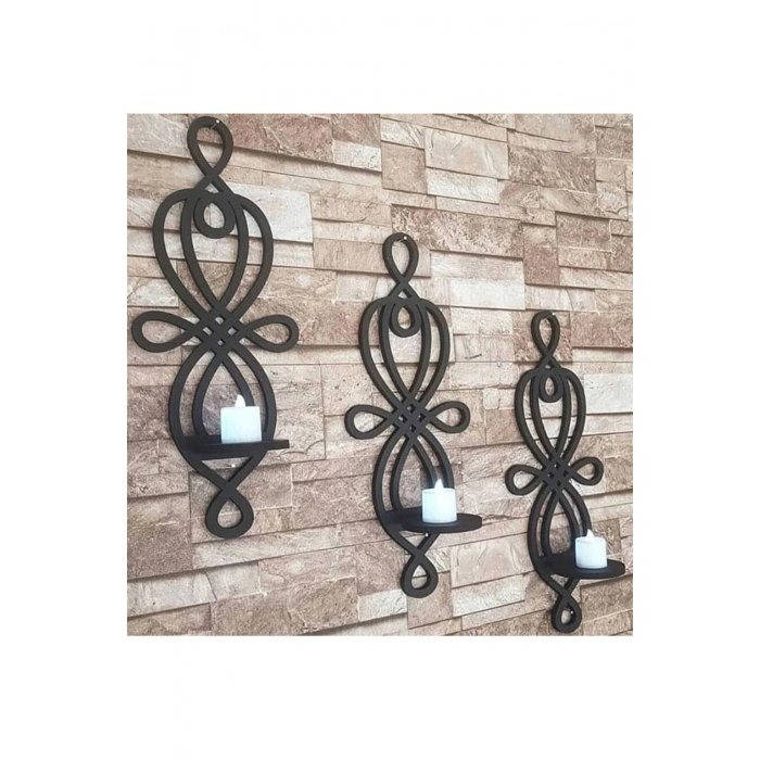 Shops 3 Lü Ahşap Mumluk, Dekoratif