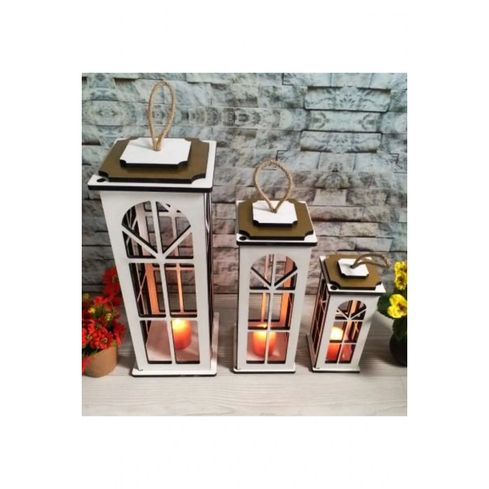 Dekoratif 3lü Set Mumluk,ahşap