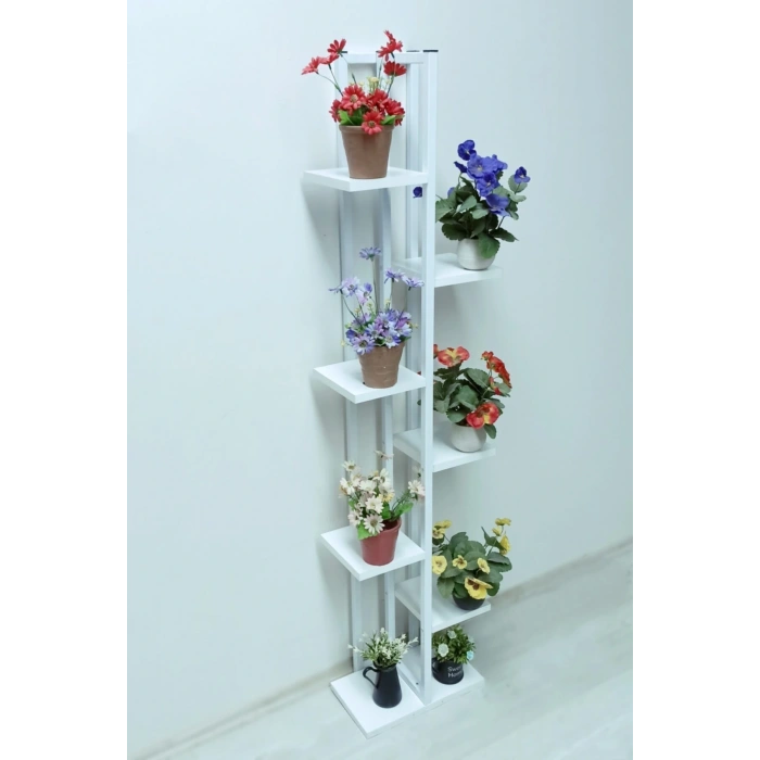 7 Raflı,dikey Saksılık,çiçeklik,metal Gövdeli Suntalam