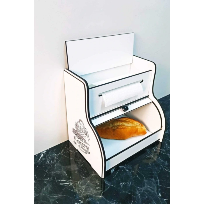 New Bread Box-yeni Ekmeklik, Havlu Peçetelik(saklama Gözlü), Baharatlık Rafı, Dekoratif Yazılı