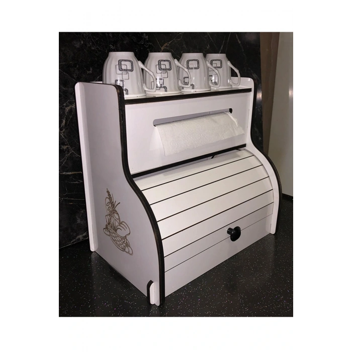 Ekmeklik New Bread Box,havlu Peçetelik(saklama Gözlü, Baharatlık Rafı, Dekoratif Demonte
