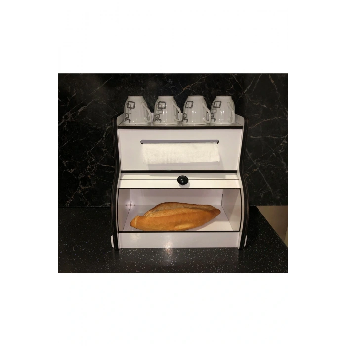 Ekmeklik New Bread Box,havlu Peçetelik(saklama Gözlü, Baharatlık Rafı, Dekoratif Demonte