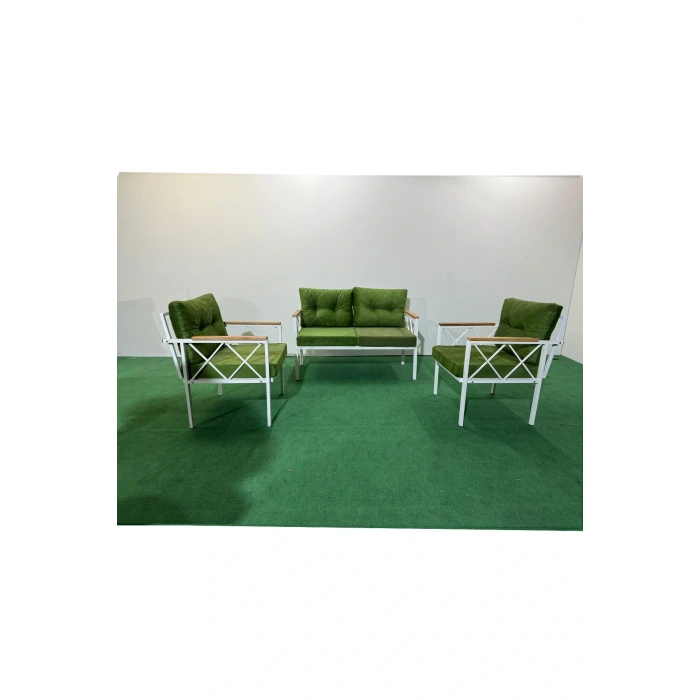 2+1+1 Beyaz profil Balkon-bahçe-kafe- Çay Seti-koltuk Takımı-oturma Grubu-ofis Koltuğu