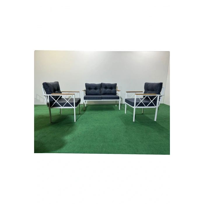 2+1+1 Beyaz profil Balkon-bahçe-kafe- Çay Seti-koltuk Takımı-oturma Grubu-ofis Koltuğu