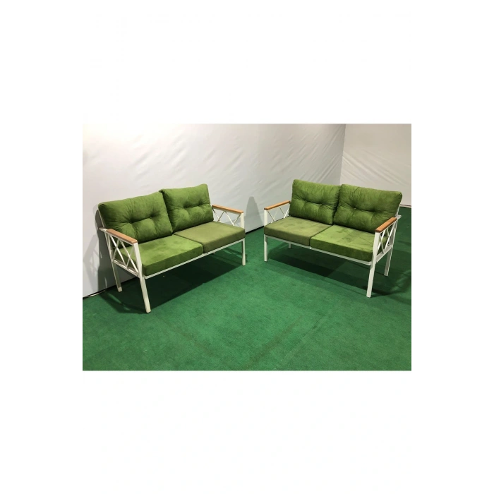 2+2Balkon-bahçe-kafe-çay Seti-koltuk Takımı-oturma Grubu-ofis Koltuğu 2+2 beyaz profil demir